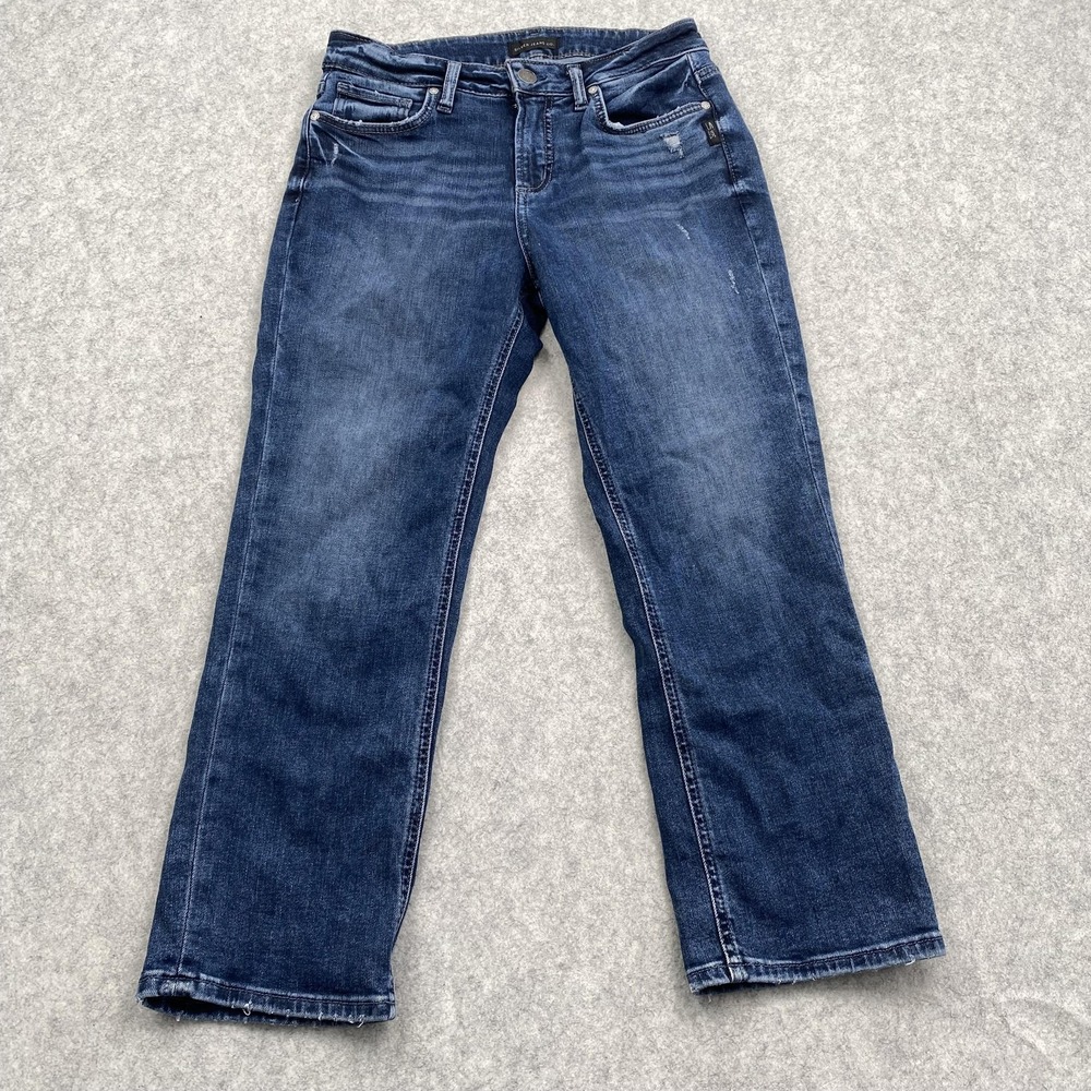 Silver Jeans Co. Suki Capri Jeans Womens 30 (28x23) Blue Med Wash Stretch